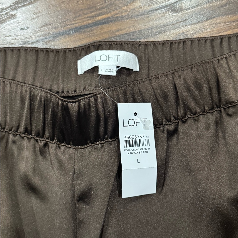 LOFT women’s Chocolate Wide-Leg Pants - Picture 2 of 2